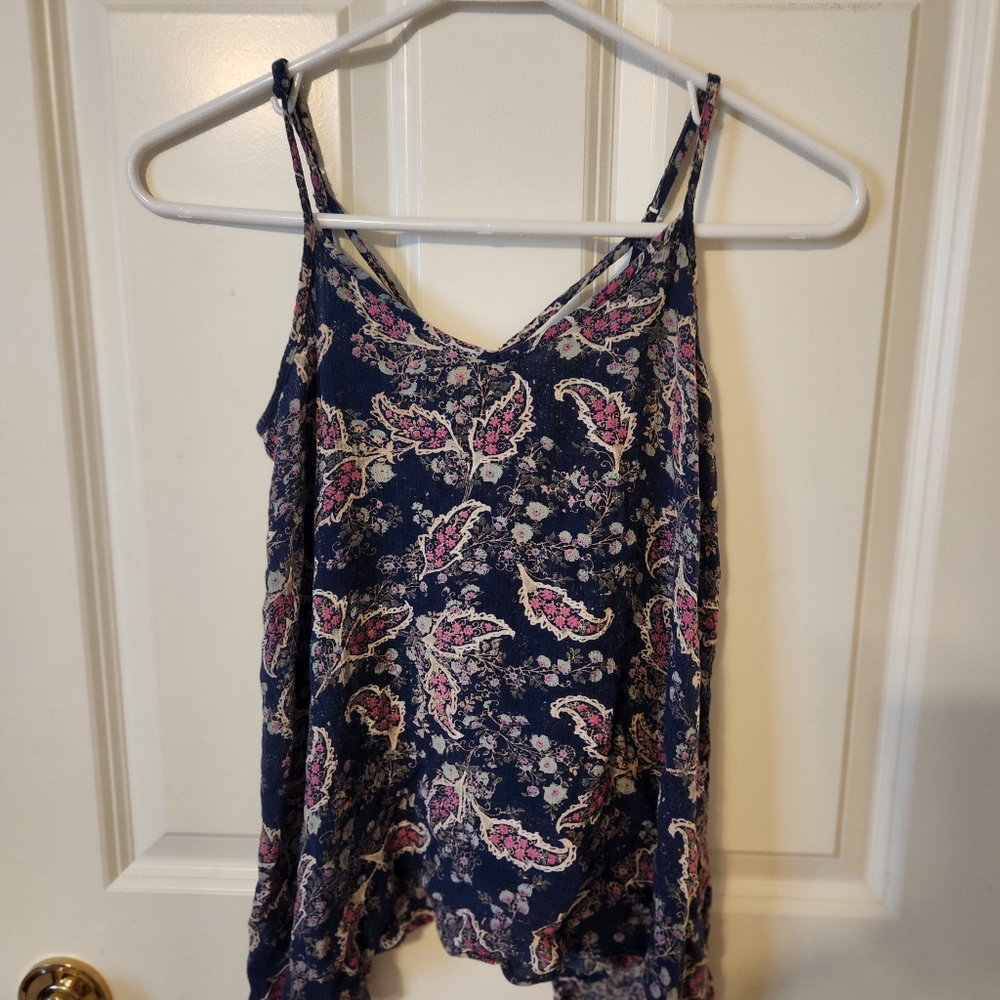 Floral Navy Spaghetti Strap Top